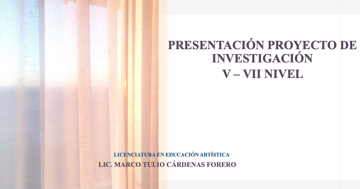 PRESENTACION PROYECTO DE INVESTIGACION DE V A VII NIVEL - Grupo 1